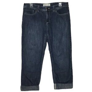 G.H. BASS 100% Cotton Gorpcore Rolled Cuff Boyfriend Cropped Ankle Jeans Size 8
